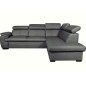Canapé d'angle en 100% cuir de luxe italien , 5/6 places CITIBEST, couleur gris foncé, angle droit