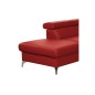 - Canapé d'angle en cuir italien de luxe 5/6 places FIONA, rouge foncé, angle gauche