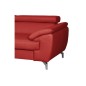 - Canapé d'angle en cuir italien de luxe 5/6 places FIONA, rouge foncé, angle gauche