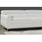 Canapé d'angle en cuir italien 4/5 places YVANA, blanc, angle droit