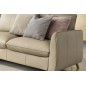 - Canapé d'angle en 100% tout cuir italien de luxe 5 places, convertible et avec coffre, NILSEN, beige, angle gauche