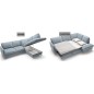 Canapé d'angle en 100% tout cuir italien de luxe 5 places, convertible et avec coffre, NILSEN, couleur personnalisée, angle droi