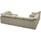 Canapé d'angle en 100% tout cuir italien de luxe 7/8 places, convertible avec relax électrique et coffre, URBANIA, beige, angle