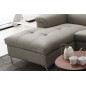 Canapé d'angle en cuir buffle italien de luxe 5 places LIDO, gris clair, angle gauche