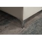 Canapé d'angle en cuir buffle italien de luxe 5 places LIDO, gris clair, angle gauche