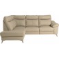 - Canapé d'angle en cuir italien de luxe 5 places LUZINI beige, angle gauche - Canapé d'angle en cuir italien de luxe 5 places LUZINI beige, angle gauche