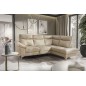 Canapé d'angle en cuir italien de luxe 5 places LUZINI beige, angle droit Canapé d'angle en cuir italien de luxe 5 places LUZINI beige, angle droit