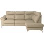 Canapé d'angle en cuir italien de luxe 5 places LUZINI beige, angle droit Canapé d'angle en cuir italien de luxe 5 places LUZINI beige, angle droit