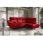 Canapé d'angle en cuir italien de luxe 5 places LUZINI rouge foncé, angle droit Canapé d'angle en cuir italien de luxe 5 places LUZINI rouge foncé, angle droit