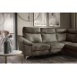 Canapé d'angle en cuir italien de luxe 5 places LUZINI taupe, angle droit