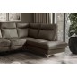 Canapé d'angle en cuir italien de luxe 5 places LUZINI taupe, angle droit
