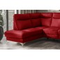Canapé d'angle en cuir italien de luxe 5 places LUZINI rouge foncé, angle gauche