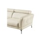 - Canapé d'angle en 100% tout cuir épais de luxe italien, 5/6 places DALBERT, couleur crème, angle gauche
