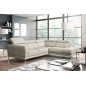Canapé d'angle en 100% tout cuir épais de luxe italien , 5/6 places DALBERT, couleur crème, angle droit