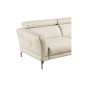 Canapé d'angle en 100% tout cuir épais de luxe italien , 5/6 places DALBERT, couleur crème, angle droit