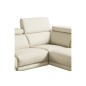 Canapé d'angle en 100% tout cuir épais de luxe italien , 5/6 places DALBERT, couleur crème, angle droit