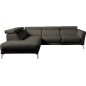 Canapé d'angle en 100% tout cuir épais de luxe italien , 5/6 places DALBERT, couleur anthracite, angle gauche