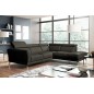 Canapé d'angle en 100% tout cuir épais de luxe italien , 5/6 places DALBERT, couleur anthracite, angle droit