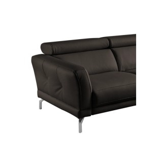 Canapé d'angle en 100% tout cuir épais de luxe italien , 5/6 places DALBERT, couleur chocolat, angle droit