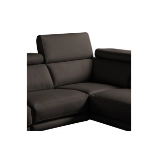 Canapé d'angle en 100% tout cuir épais de luxe italien , 5/6 places DALBERT, couleur chocolat, angle droit
