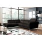 Canapé d'angle en 100% tout cuir épais de luxe italien , 5/6 places DALBERT, chocolat, angle gauche