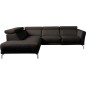 Canapé d'angle en 100% tout cuir épais de luxe italien , 5/6 places DALBERT, chocolat, angle gauche