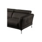 Canapé d'angle en 100% tout cuir épais de luxe italien , 5/6 places DALBERT, chocolat, angle gauche