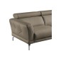 Canapé d'angle en 100% tout cuir épais de luxe italien , 5/6 places DALBERT, couleur taupe, angle droit
