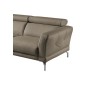 - Canapé d'angle en 100% tout cuir épais de luxe italien , 5/6 places DALBERT, couleur taupe, angle gauche