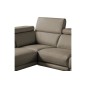 - Canapé d'angle en 100% tout cuir épais de luxe italien , 5/6 places DALBERT, couleur taupe, angle gauche