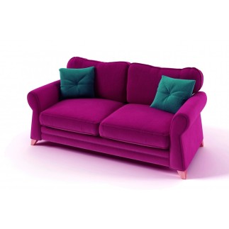 Canapé 3 places en tissu de qualité TOMY, fuschia