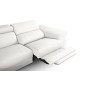 Canapé d'angle relax en 100% tout cuir épais de luxe italien avec relax électrique, 5/6 places KASTER, blanc cassé, angle gauche