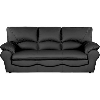 Ensemble Canapé 3 places et 2 places en 100% tout cuir italien vachette OSATIS, NOIR