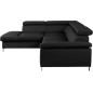 - Canapé d'angle en cuir italien de luxe 5 places LUTECE noir, angle gauche - Canapé d'angle en cuir italien de luxe 5 places LUTECE noir, angle gauche