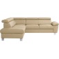 Canapé d'angle en cuir italien de luxe 5 places LUTECE beige, angle gauche Canapé d'angle en cuir italien de luxe 5 places LUTECE beige, angle gauche