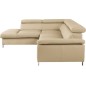 Canapé d'angle en cuir italien de luxe 5 places LUTECE beige, angle gauche Canapé d'angle en cuir italien de luxe 5 places LUTECE beige, angle gauche