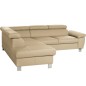 Canapé d'angle en cuir italien de luxe 5 places LUTECE beige, angle gauche Canapé d'angle en cuir italien de luxe 5 places LUTECE beige, angle gauche