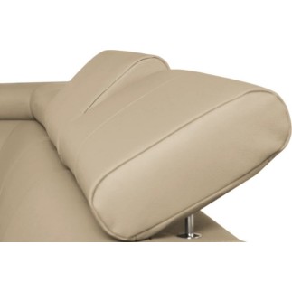 Canapé d'angle en cuir italien de luxe 5 places LUTECE beige, angle gauche