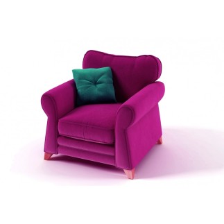 Fauteuil 1 place en tissu de qualité TOMY, fuschia