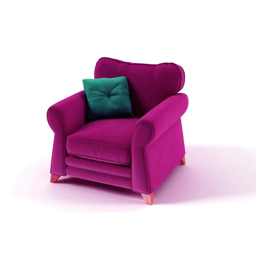 Fauteuil 1 place en tissu de qualité TOMY, fuschia