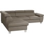Canapé d'angle en cuir italien de luxe 5 places LUTECE taupe, angle gauche Canapé d'angle en cuir italien de luxe 5 places LUTECE taupe, angle gauche