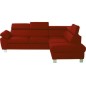 Canapé d'angle en cuir italien de luxe 5 places LUTECE rouge foncé, angle droit Canapé d'angle en cuir italien de luxe 5 places LUTECE rouge foncé, angle droit