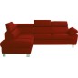 Canapé d'angle en cuir italien de luxe 5 places LUTECE rouge foncé, angle gauche Canapé d'angle en cuir italien de luxe 5 places LUTECE rouge foncé, angle gauche
