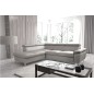 Canapé d'angle en cuir italien de luxe 5 places LUTECE gris clair, angle gauche Canapé d'angle en cuir italien de luxe 5 places LUTECE gris clair, angle gauche