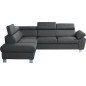 Canapé d'angle en cuir italien de luxe 5 places LUTECE gris foncé, angle gauche Canapé d'angle en cuir italien de luxe 5 places LUTECE gris foncé, angle gauche