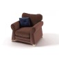Fauteuil 1 place en tissu de qualité TOMY, chocolat