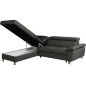 - Canapé d'angle convertible en cuir italien de luxe 5 places LUTECIA avec coffre, gris foncé, angle gauche