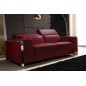 Canapé 3 places en cuir italien buffle LUXY, couleur bordeaux