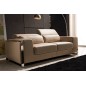 Canapé 3 places en cuir italien buffle LUXY, couleur bordeaux