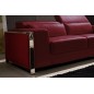 Canapé 3 places en cuir italien buffle LUXY, couleur bordeaux